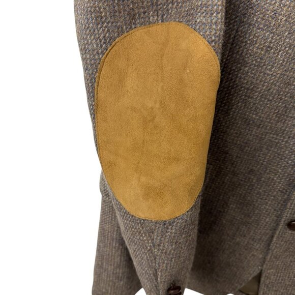 Cricketeer Brown Plaid 100% Wool Woolmark Sz 44 READ Blazer Sport Coat Academia - Picture 2 of 16